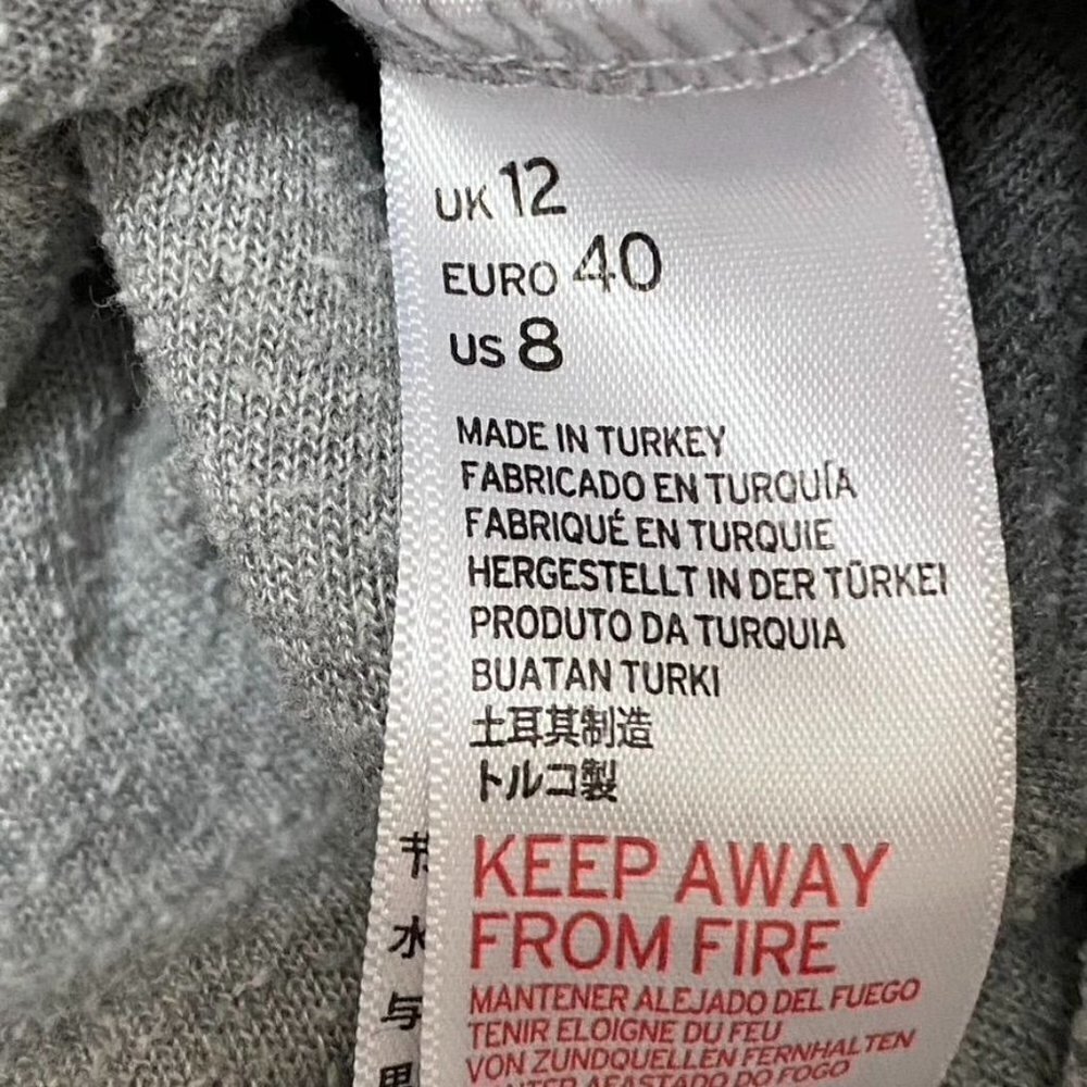 Topshop Zip Hoodie Sz 8 Grey Terry Cloth Casual Spring Preowned - Picture 7 of 9